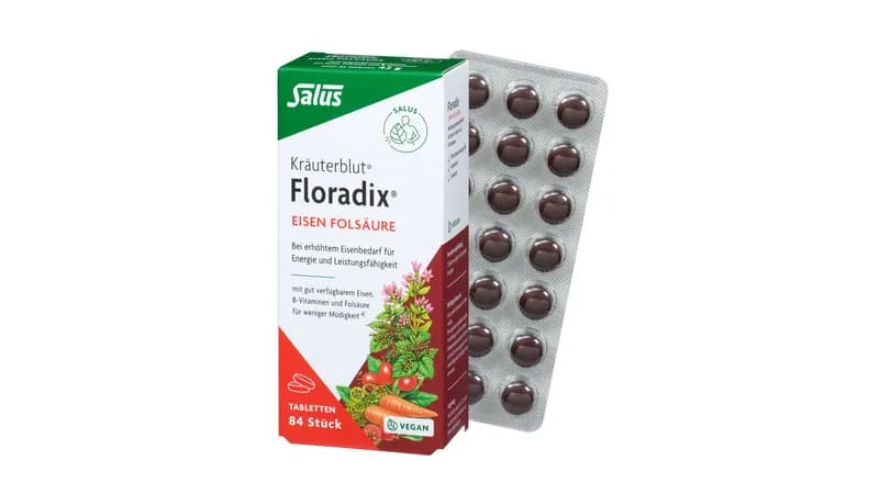 Floradix®Eisen Folsäure 84 Tbl von Herbaria Kräuterparadies GmbH Gallerie Bild 1