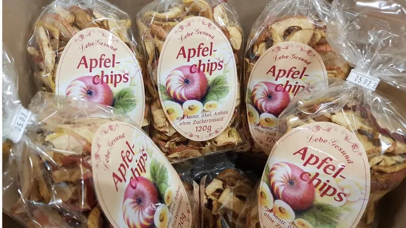 Bio Apfelchips: Karton mit 24 Päckchen à 120 g von Kredenbacher Hof GmbH & Co. Sonnenblumen KG