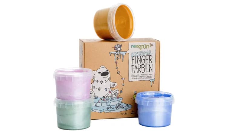 Bio-Fingerfarben Glitzer 4er Set "Mika" von neoGRÜN Gallerie Bild 1