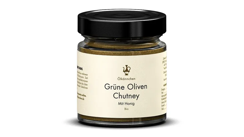 Ölkännchen Chutney Grüne Oliven mit Honig und Orangensaft, GR 180g-Glas von La Aceitera GmbH - Ölkännchen Gallerie Bild 1