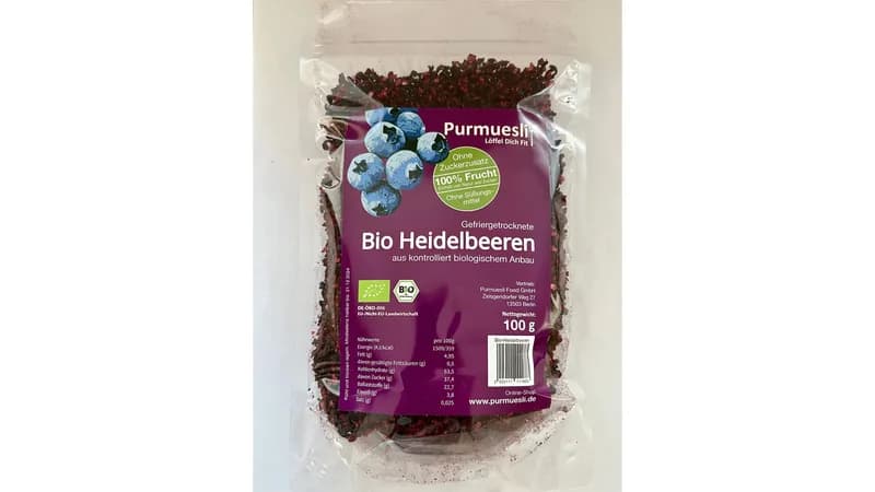 Bio Heidelbeeren gefriergetrocknet von Purmuesli Food GmbH Gallerie Bild 1