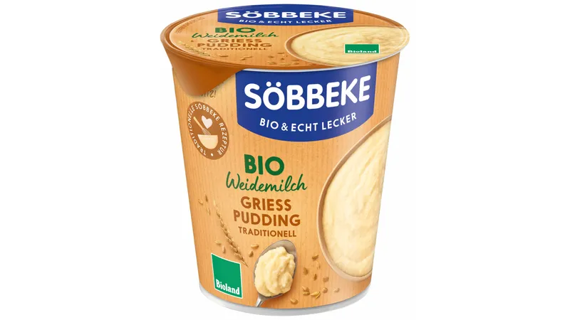 Bio Weidemilch Grießpudding Traditionell