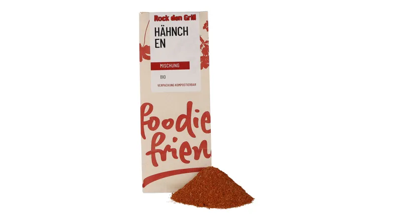 BIO Rock den Grill Hähnchen in einer kompostierbaren Tüte
