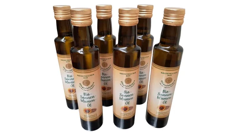 Sonnenblumenöl Bio – Kaltgepresst & Filtriert, 6x 0,25l von Kredenbacher Hof - Bio Hofladen & Ölpressung & Lohntrocknung Gallerie Bild 1