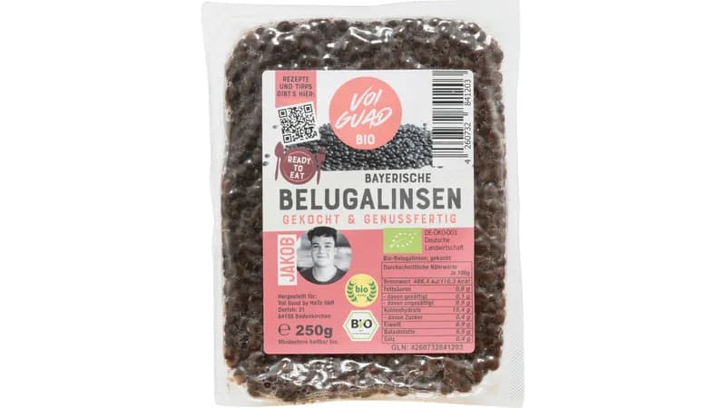 Bio Belugalinse, gekocht und verzehrfertig "ready to eat" 250 g von Voi Guad Bio Gallerie Bild 1