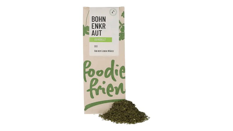 BIO Bohnenkraut gerebelt in einer kompostierbaren Tüte von foodie & friends Gallerie Bild 1