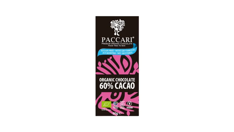 Bio Schokolade Zuckerfrei - 60% Kakao von PACCARI Schokolade Gallerie Bild 1