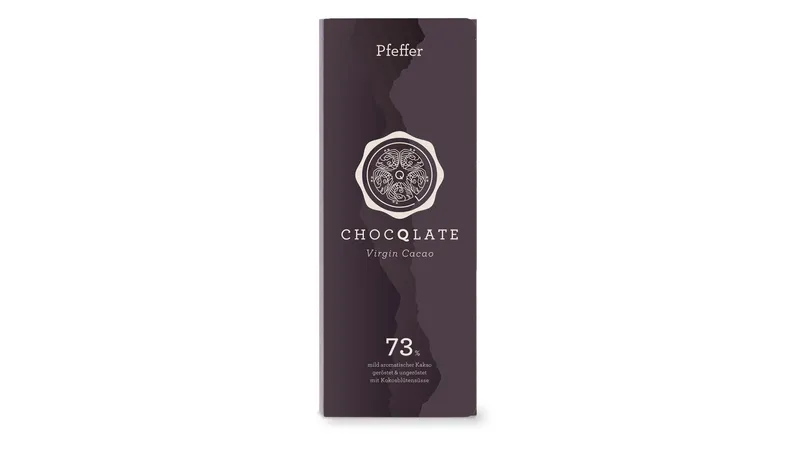 Virgin Cacao Schokolade Pfeffer, 73% Kakao, 75g von TrustFood GmbH Gallerie Bild 1