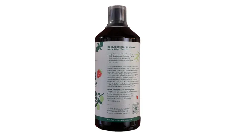 KleePura BioFlüssigdünger, rein pflanzlich, für Balkon- und Kübelpflanzen perfekt für Zierpflanzen, Naschobst, Kräuter & Gemüse