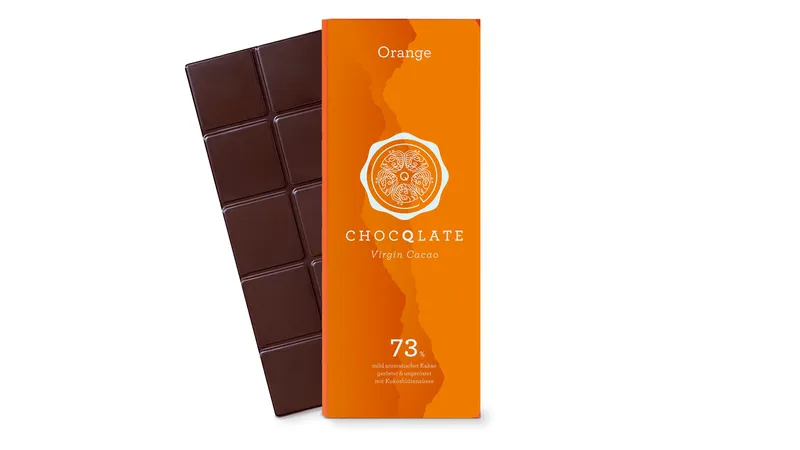 Virgin Cacao Schokolade Orange, 73% Kakao, 75g von TrustFood GmbH Gallerie Bild 2