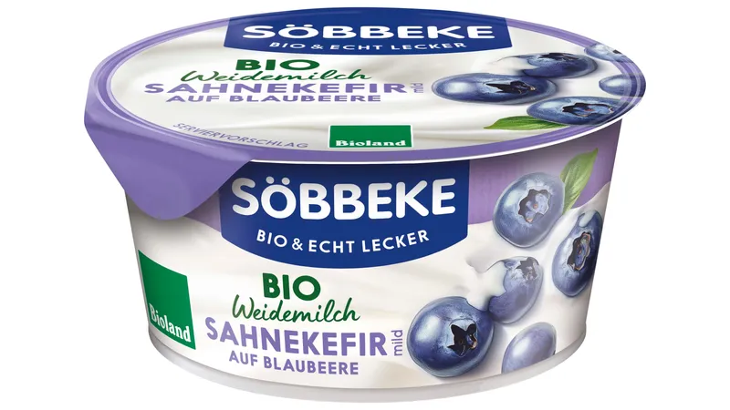 Bio Weidemilch Sahnekefir mild auf Blaubeere 10 % Fett 150g Becher