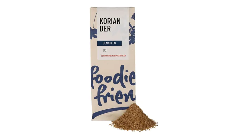 BIO Koriander gemahlen in einer kompostierbaren Tüte 