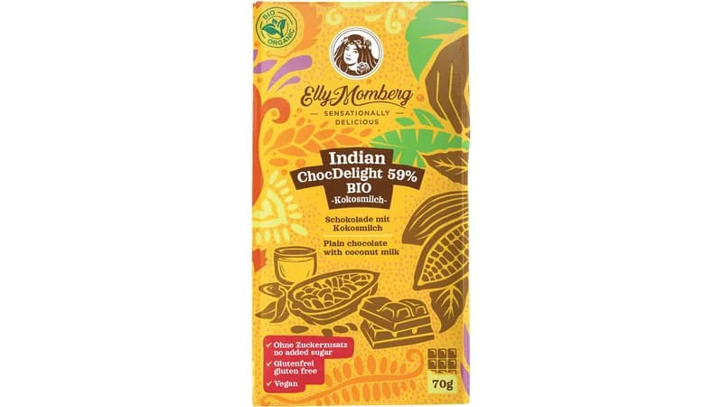 Indian ChocDelight 59% BIO Erythrit Kokosmilch von Elly Momberg Gallerie Bild 1