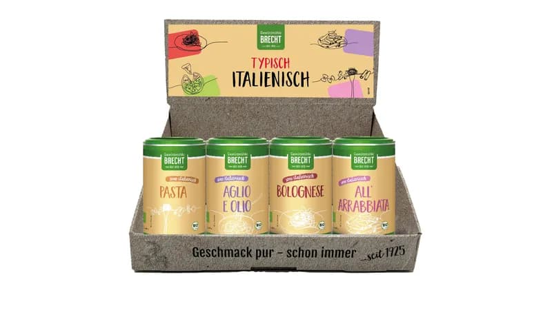 Thekendisplay "Typisch italienisch", bestückt