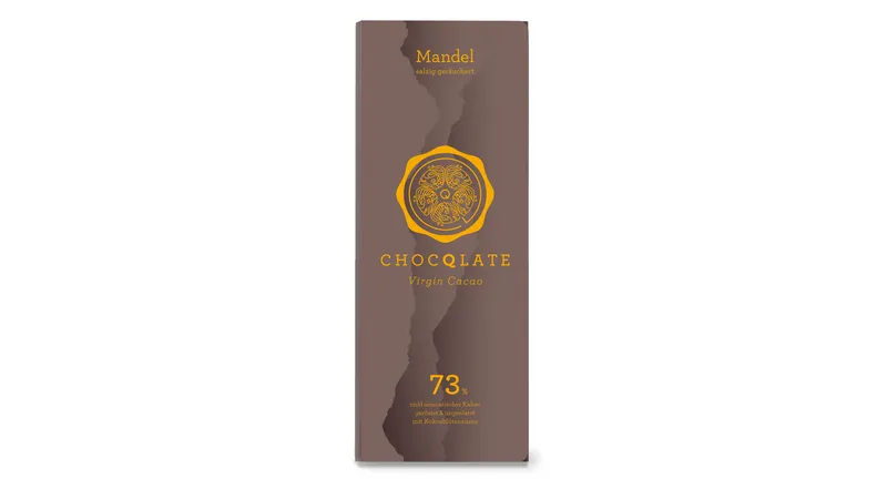 Virgin Cacao Schokolade Mandel, 73% Kakao, 75g von TrustFood GmbH Gallerie Bild 1