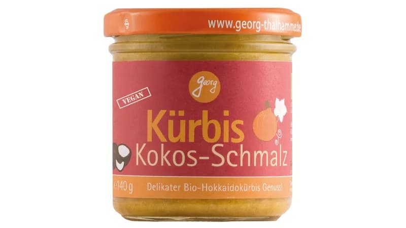 Kürbis-Kokos-Schmalz VEGAN mit Hokkaidokürbis, Äpfeln & Zwiebeln - ohne Palmöl Bio von Georgs Bio-Bauern Gallerie Bild 1