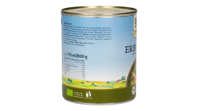 Erbsensuppe mit Würstchenscheiben