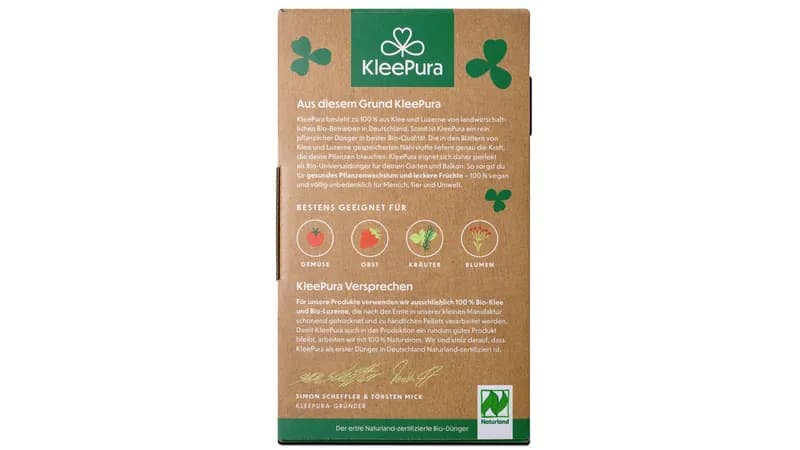 KleePura BioDünger aus 100% Bio-Klee und Bio-Luzerne (Naturland)