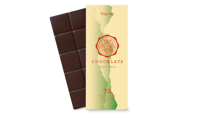 Virgin Cacao Schokolade Ingwer, 73% Kakao, 75g von TrustFood GmbH Gallerie Bild 4