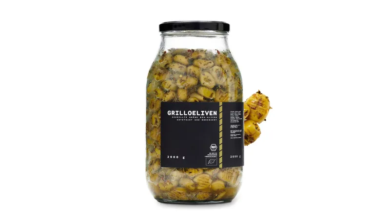 GRILLOELIVEN - gegrillte biozertifizierte Chalkidiki-Oliven ( 95% ). Veredelt mit nativem Olivenöl , Meersalz, Essig, Knoblauch, Bukovo, Thymian, Rosmarin, Basilikum, Oregano von OEL-Berlin Gallerie Bild 1