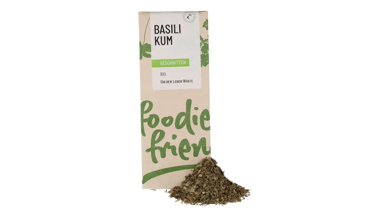 BIO Basilikum geschnitten in einer kompostierbaren Tüte von foodie & friends Gallerie Bild 1