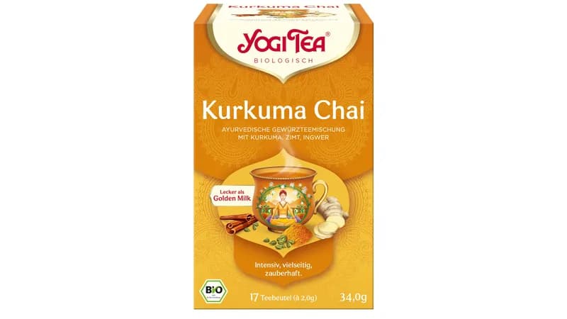 Yogi Tea® Kurkuma Chai, Bio-Gewürztee mit Kurkuma, Zimt und Ingwer