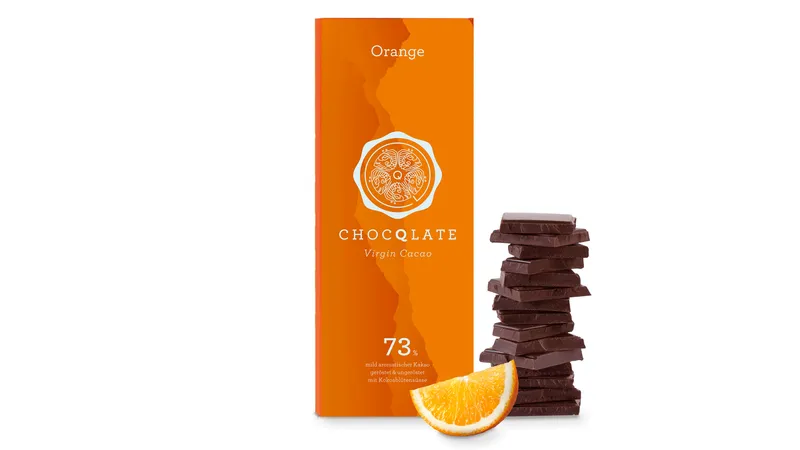 Virgin Cacao Schokolade Orange, 73% Kakao, 75g von TrustFood GmbH Gallerie Bild 3