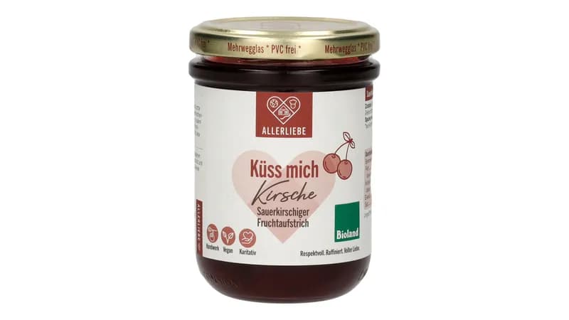 BIOLAND Sauerkirsch-Fruchtaufstrich 210 g von Allerliebe  Gallerie Bild 3