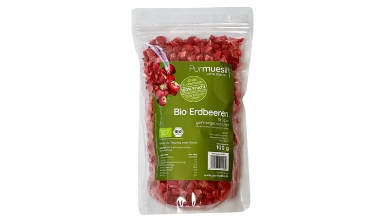 Bio Erdbeeren gefriergetrocknet von Purmuesli Food GmbH Gallerie Bild 1