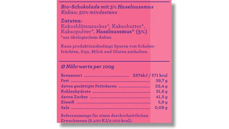 SweetGreets Schokolade "Küss mich dann schmelz ich", 50% Kakao + Haselnussmus, 70g von TrustFood GmbH Gallerie Bild 3