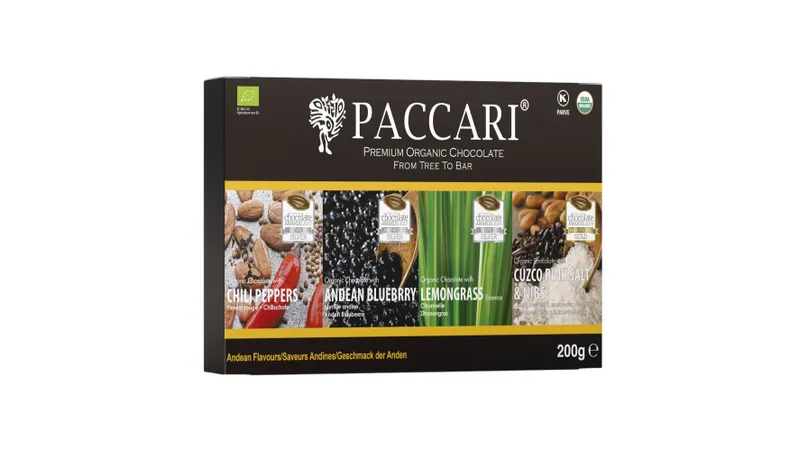 Geschenkebox mit dem Geschmack der Anden (4 Bio Tafeln) von PACCARI Schokolade Gallerie Bild 1