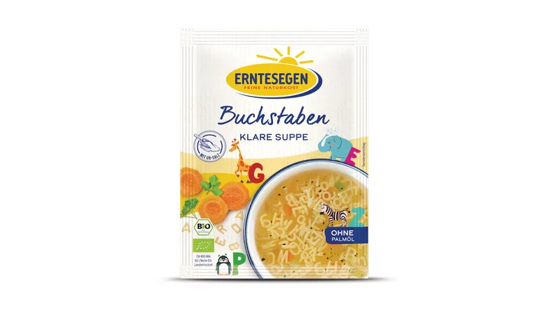 Buchstaben Klare Suppe Bio