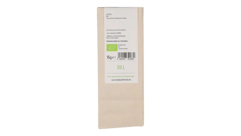 BIO Dill geschnitten in einer kompostierbaren Tüte 