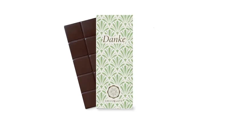 Grußschokolade "Danke", 50% Kakao + Haselnussmus, 70g von TrustFood GmbH Gallerie Bild 4