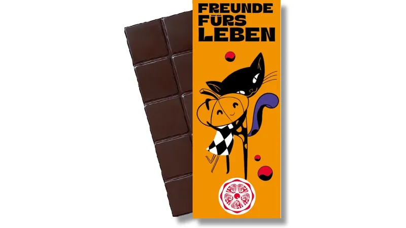 SweetGreets Schokolade "Freunde fürs Leben", 50% Kakao + Haselnussmus, 70g von TrustFood GmbH Gallerie Bild 1