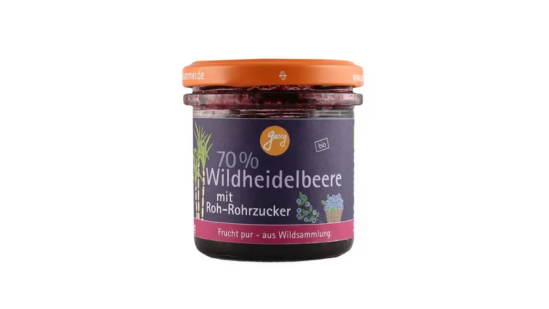 Wildheidelbeere 70% Frucht mit Roh-Rohrzucker Bio Vegan Gallerie Bild 2