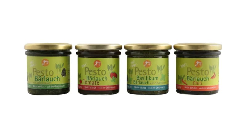Pesto Bärlauch Probierpaket 4 Sorten - vegan & raw(Anteil) von Georgs Bio-Bauern Gallerie Bild 1