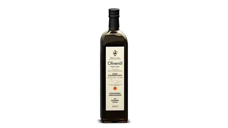 Ölkännchen Familie Gourniezakis, Koroneiki Oliven, g.U. Viannos, Kreta GR 1000ml  von La Aceitera GmbH - Ölkännchen Gallerie Bild 1