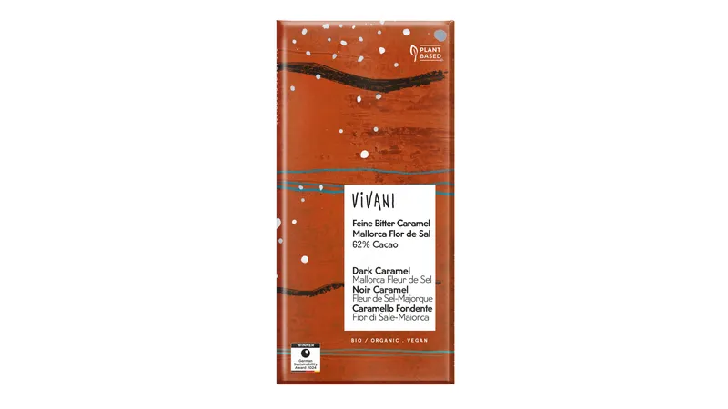 Vivani - Feine Bitter Caramel Mallorca Flor de Sal 62% Cacao Gallerie Bild 1