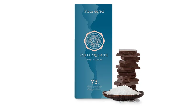 Virgin Cacao Schokolade Fleur de Sel, 73% Kakao, 75g von TrustFood GmbH Gallerie Bild 4