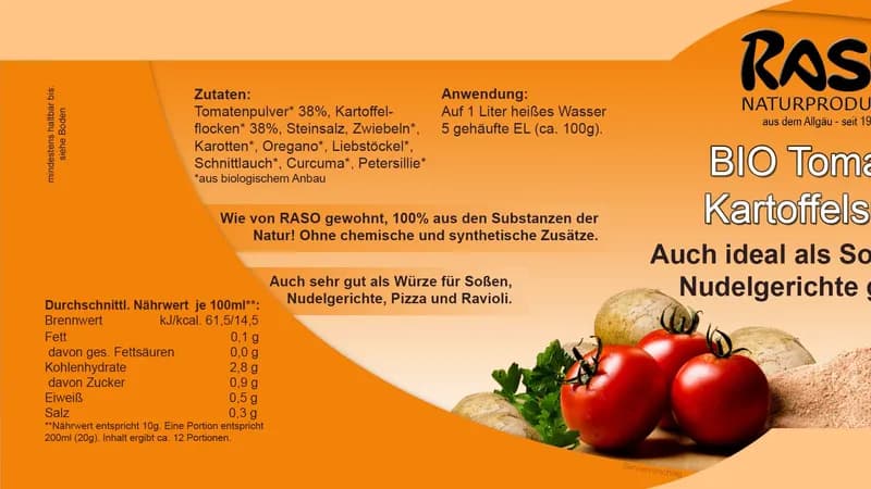 Bio Tomaten-Kartoffelsuppe  von Raso Naturprodukte Max Baumann Gallerie Bild 2