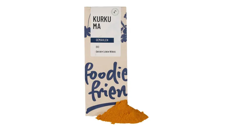 BIO Kurkuma gemahlen in einer kompostierbaren Tüte