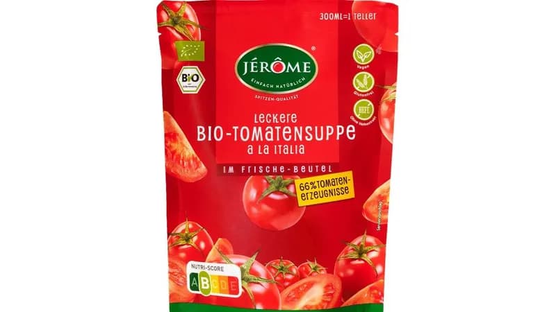 JÉRÔME Bio Tomatensuppe* 'á la Italia' 300 ml im Frischebeutel (Jerome) von Bavaria Biomarken Gmbh & Co. Kg Gallerie Bild 1