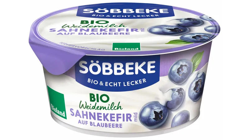 Bio Weidemilch Sahnekefir mild auf Blaubeere 10 % Fett 150g Becher