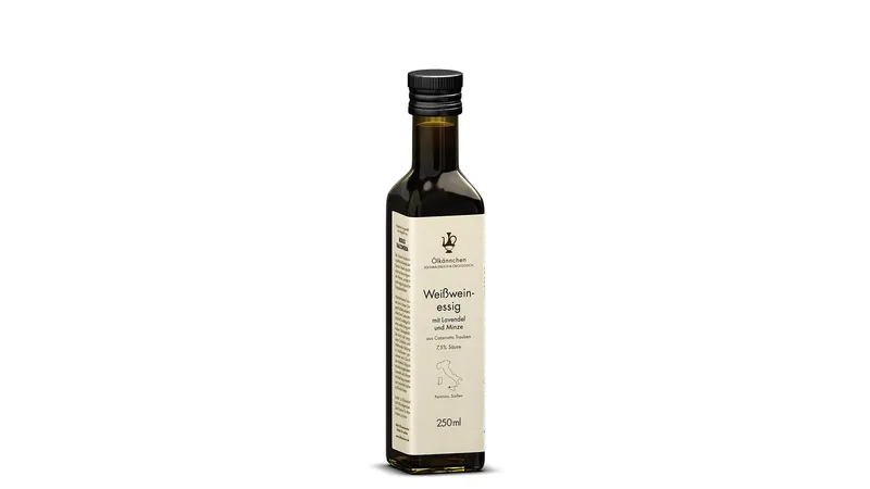 Ölkännchen Bosco Falconeria Weißweinessig mit Minze und Lavendel aus Catarratta Trauben, 7,5% Säure, Sizilien IT 250ml Gallerie Bild 1