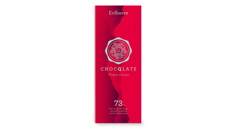 Virgin Cacao Schokolade Erdbeere , 73% Kakao, 75g von TrustFood GmbH Gallerie Bild 1