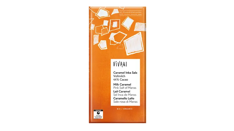 Vivani - Caramel Inka Salz Vollmilchschokolade m. 44% Cacao und Kokosblütenzucker von FineLand GmbH Gallerie Bild 3
