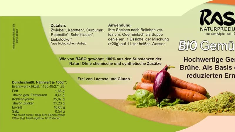 Bio Gemüsemix ohne Salzzusatz von Raso Naturprodukte Max Baumann Gallerie Bild 3