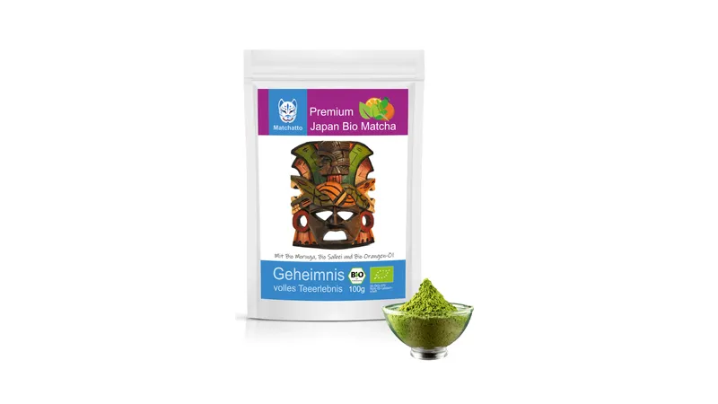 Matcha Tee Moringa & Salbei mit Orange Bio 100g von Matchatto GmbH Gallerie Bild 1