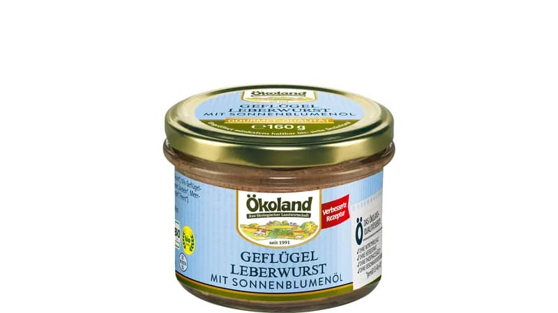 Geflügel-Leberwurst mit Sonnenblumenöl in Gourmet-Qualität von Ökoland GmbH Nord